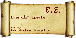 Brankó Eperke névjegykártya